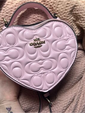 Coach | Bags | Coach Pink Mini Signature Shoulder Bag With Gold